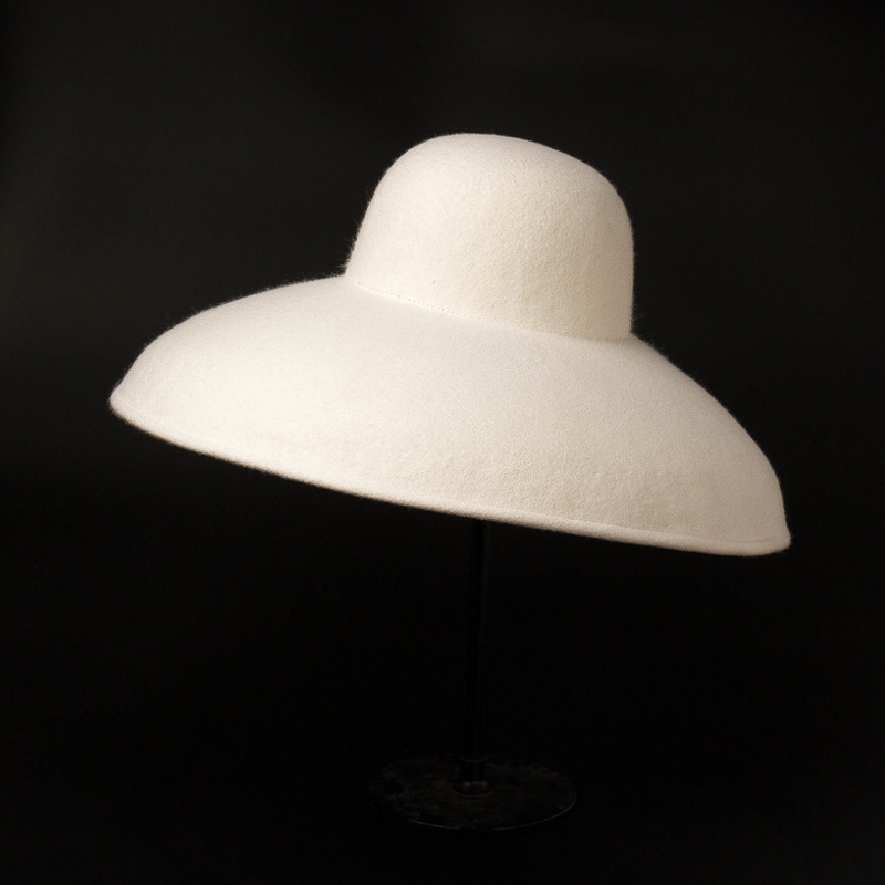 Hat Floppy Wide - Klassische Große Breite Krempe Wollfilz Hut